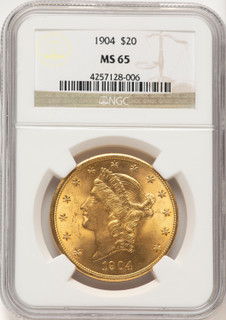 1904 $20 Liberty Liberty Double Eagle NGC MS65