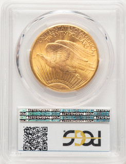 1909-S $20 CAC Blue Gradient Saint-Gaudens Double Eagle PCGS MS64