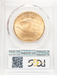 1911-S $20 CAC Blue Gradient Saint-Gaudens Double Eagle PCGS MS64