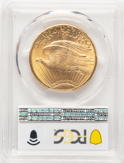 1911-D $20 CAC Blue Gradient Saint-Gaudens Double Eagle PCGS MS65