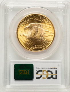 1924 $20 Saint CAC Blue Gradient Saint-Gaudens Double Eagle PCGS MS65