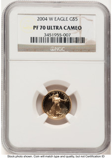 2004-W Proof Gold Eagle 1/10 oz Brown Label NGC PF70