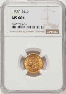 1907 $2.50 Liberty Quarter Eagle NGC MS66+