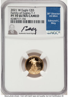 2021-W Type 1 Proof Gold Eagle 1/10 oz NGC PF70 Ed Moy