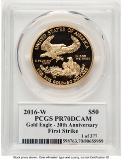 2016-W Proof Gold Eagle 1 oz FS PCGS PR70 Ed Moy