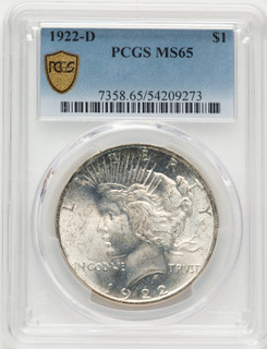 1922-D Peace Dollar PCGS MS65
