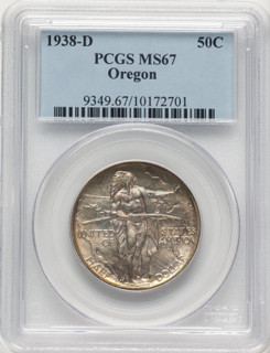 1938-D 50C Oregon Commemorative Silver PCGS MS67