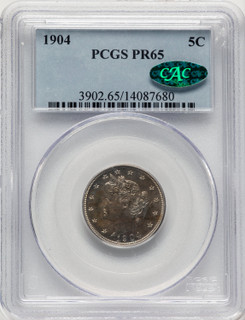 1904 5C CAC Proof Liberty Nickel PCGS PR65
