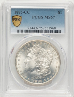 1883-CC Blue Gradient Morgan Dollar PCGS MS67