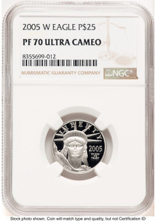 2005-W Proof Platinum Eagle 1/4 oz Brown Label NGC PF70