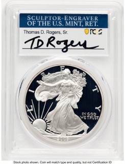 2003-W Proof Silver Eagle 1 oz TD Rogers PCGS PR70