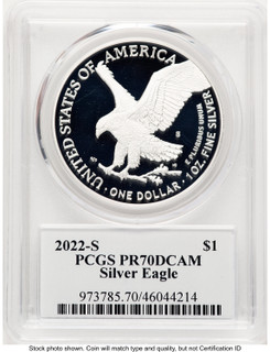2022-S Proof Silver Eagle 1 oz TD Rogers PCGS PR70