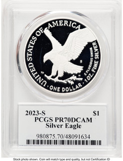 2023-S Proof Silver Eagle 1 oz TD Rogers PCGS PR70