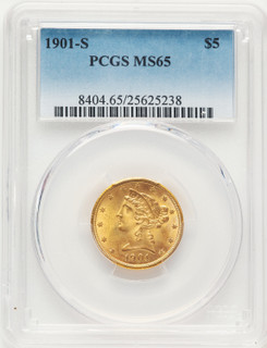 1901-S $5 Liberty Half Eagle PCGS MS65