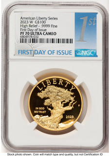 2023-W G$100 American Liberty High Relief FDI 1ST NGC PF70