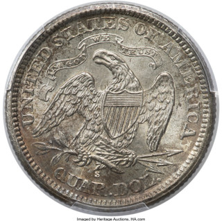 1867-S 25C Seated Quarter PCGS MS64