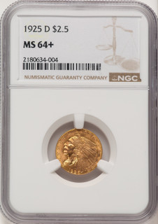 1925-D $2.50 Indian Quarter Eagle NGC MS64+