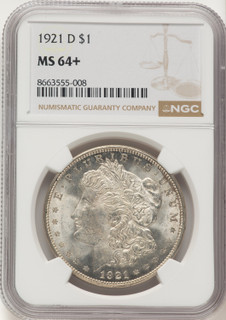 1921-D Morgan Dollar NGC MS64+