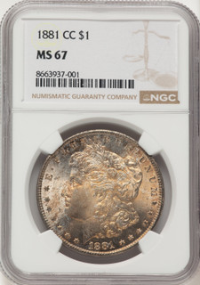 1881-CC Morgan Dollar NGC MS67