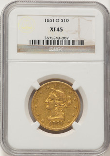 1851-O $10 Liberty Eagle NGC XF45