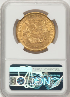1854 $20 Small Date Liberty Double Eagle NGC AU55