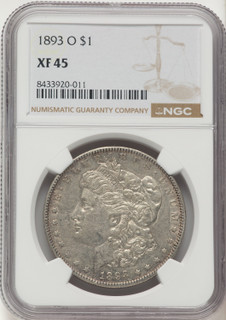 1893-O Morgan Dollar NGC XF45