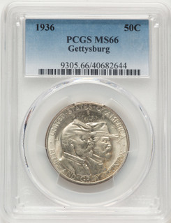 1936 50C Gettysburg Commemorative Silver PCGS MS66