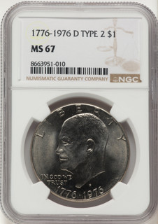 1976-D $1 Type Two Eisenhower Dollar NGC MS67