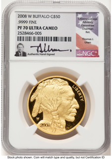 2008-W Proof Gold Buffalo 1 oz Thomas Uram NGC PF70