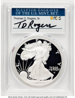2024-S Proof Silver Eagle 1 oz TD Rogers PCGS PR70
