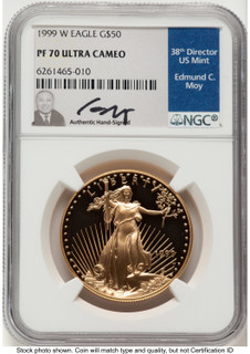 1999-W Proof Gold Eagle 1 oz NGC PF70 Ed Moy
