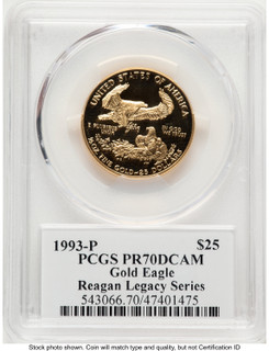 1993-P Proof Gold Eagle 1/2 oz Reagan Legacy Series Michael Reagan PCGS PR70