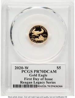 2020-W Proof Gold Eagle 1/10 oz FDI Reagan Legacy Series Michael Reagan PCGS PR70