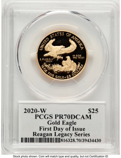 2020-W Proof Gold Eagle 1/2 oz FDI Reagan Legacy Series Michael Reagan PCGS PR70