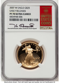 2007-W Proof Gold Eagle 1/2 oz ER Kenneth Bressett Red Book NGC PF70