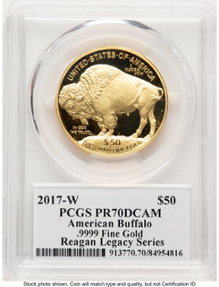 2017-W Proof Gold Buffalo 1 oz Reagan Legacy Series Michael Reagan Picture PCGS PR70