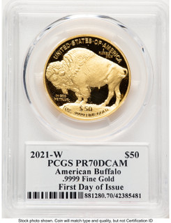 2021-W Proof Gold Buffalo 1 oz FDI Reagan Legacy Series Michael Reagan Picture PCGS PR70