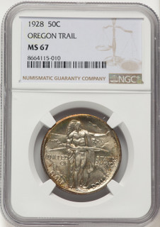 1928 50C Oregon Commemorative Silver NGC MS67