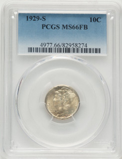 1929-S 10C FB Mercury Dime PCGS MS66