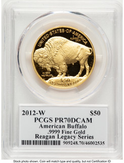 2012-W Proof Gold Buffalo 1 oz Reagan Legacy Series Michael Reagan Picture PCGS PR70