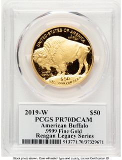 2019-W Proof Gold Buffalo 1 oz Reagan Legacy Series Michael Reagan Picture PCGS PR70