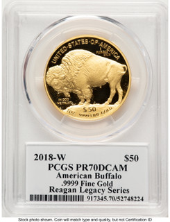 2018-W Proof Gold Buffalo 1 oz Reagan Legacy Series Michael Reagan Picture PCGS PR70