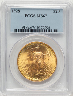 1928 $20 Saint-Gaudens Double Eagle PCGS MS67