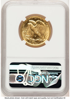 2016-W 50C Walking Liberty 100th Anniversary Gold Centennial Brown Label NGC MS70