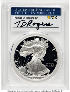 2001-W Proof Silver Eagle 1 oz TD Rogers PCGS PR70