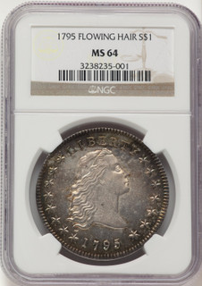 1795 Flowing Hair Three Leaves Early Dollar NGC MS64