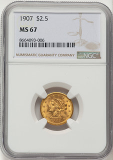 1907 $2.50 Liberty Quarter Eagle NGC MS67
