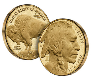 2026-W 1 oz Proof Gold Buffalo AR 250 Liberty Bell NGC PF70 (1776-2026) Congress