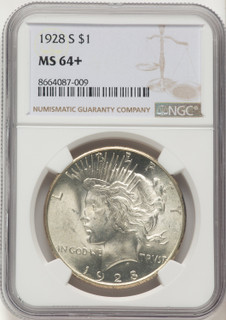 1928-S Peace Dollar NGC MS64+