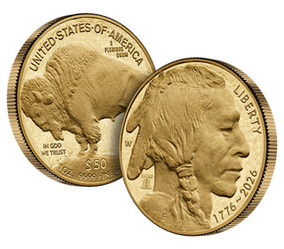 2026-W 1 oz Proof Gold Buffalo FDD Battlefield Liberty Bell CAC PR70 (1776-2026)